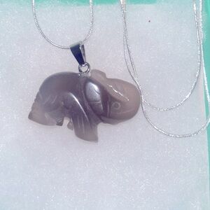 Boho hippie Chalcedony Sterling Silver 24” Necklace